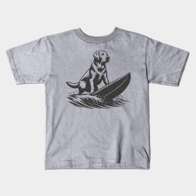 Surfing Dog Kids T-Shirt by JSnipe